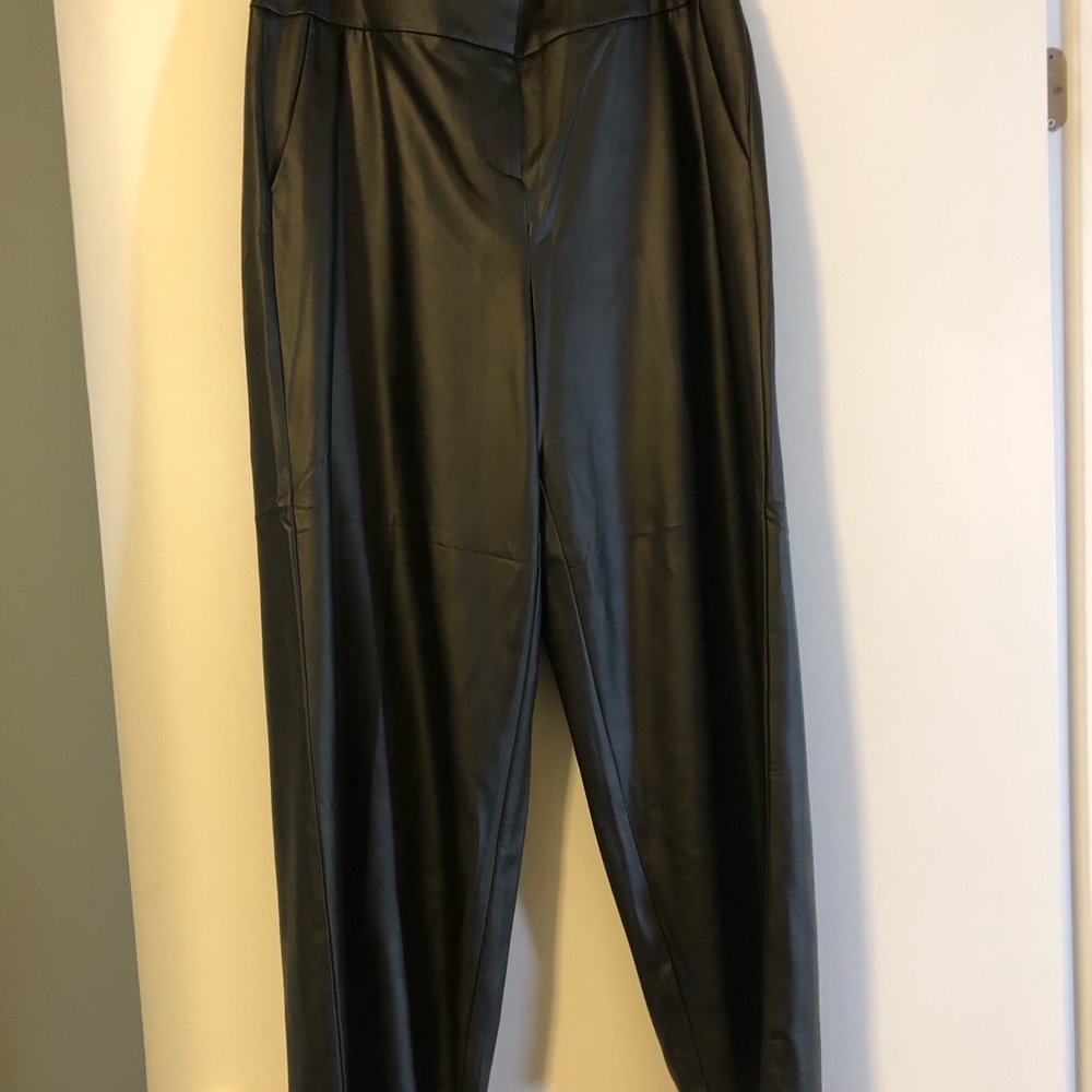 Lane Bryant Sleek Black Faux Learning Women's Trousers